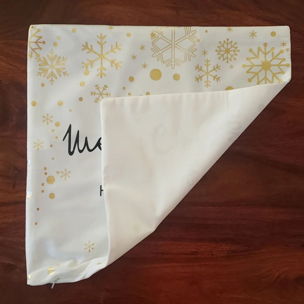 Contemporary Christmas New Year Pillow Cover Metallic Gold Black Snowflake Glam